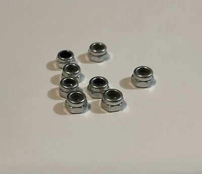 HSP 102048 3mm Silver Aluminium Nyloc Nuts 8Pcs 02091 1/10 Rc Car