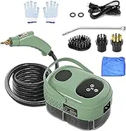 Handheld Steam Cleaner, 2500W Steam Cleaners, Portable Steam Cleaning Machine with Brush Heads, High Pressure Steam Cleaner for Furniture, Car, Shower, Kitchen, Bathroom Green