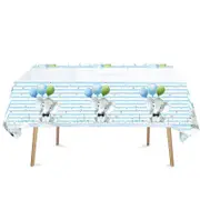 Cute Blue Elephant Theme Plastic Tablecloth Table Cover 180cm x 108cm - Kids Birthday Party Tableware