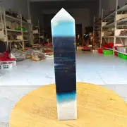 655g Trolleite Crystal Tower Point Obelisk Natural Rare Blue Quartz Healing Z744
