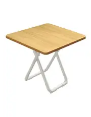 [SOGA] Square Table with White Legs 80cm in Light Brown