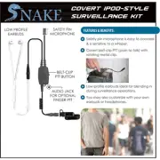 Quick Release Covert SNAKE Ipod-Style Earpiece for Vertex VX-537 NYPD Radio