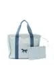 二奢 Pre-loved Hermès Kaval Color azur mothers bag Shoulder bag tote bag canvas Light blue white blue