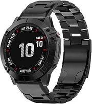 Abanen for Fenix 6X/Fenix 5X Titanium Watch Bands, QuickFit 26mm Adjustable Titanium Wristband Strap with Stainless Steel Buckle for Garmin Fenix 6X Pro/Sapphire/Solar,Fenix 5X Plus，Tactix Delta,Black