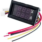 Mini Digital Voltmeter Ammeter DC 100V 1A 10A Panel Amp Volt Voltage Current Meter Tester 0.28" Blue Red Dual LED Display (10A RED-Blue)