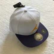 Jordan Boy’s Youth Retro13 Snapback Hat Flat Brim Purple/White NWT 9A1961-P6N