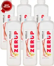 Zerup Zero Sugar Vanilla Flavoured Syrup 6 X 1L Bottles, Sugar Free Syrup, Vanil