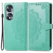 For Honor 70 5g Mandala Pattern Embossed Well-protected Case Wallet Style Leather Stand Magnetic Mobile Phone Cover With Strap