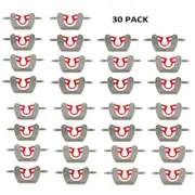 Alpine Industries Mop Holder 4.6" Wall-Mounted 2-Hook Rubber-Grip (30-Pack)