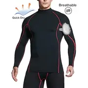 Men's Compression Shirt Running Shirt Long Sleeve Base Layer Summer Breathable Quick Dry Moisture Wicking Power Flex Fitness Gym Workout Running Sportswear Act