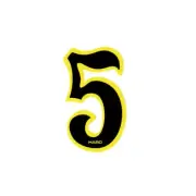 Haro - Early plate number #5 decal - Black Yellow - Old school bmx
