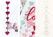 Valentine's Day String of Hearts Die Cut Card Making Scrapbook Heart Cutting Tag