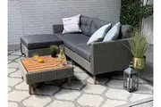 Bellbrae Set - 4 Seater Timber Wicker with Coffee Table Lounge Set