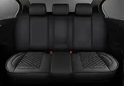 Car Rear Seat Cushions Luxury PU Leather Car Back Seat Covers Universal Protector for Car Seat Bottoms Works with 90% Vehicles (Sedan SUV Truck Mini Van) Anti-Slip(black back seat)