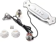 COSMEVIVI 4 String Pre String Electric Soundhole Pickup with Volume Tone Control Knob for Cigar Box Guitar White Durable Material Compatible with Acoustic and Electric Guitars