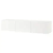 BESTÅ TV bench with doors, white/Selsviken high-gloss/white, 180x42x38 cm