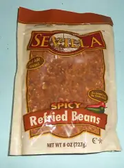 4 - (8 oz ) SEVILLA Instant SPICY Dehydrated Refried Beans Jalapeño & Chiles