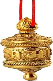 Tibetan Prayer Wheel Blessed Gilt Tibetan Amulte Pendant Buddhist Turnable Prayer Wheel & Sutra