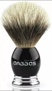Anbbas Silvertip Badger Shaving Brush,Black Resin & Alloy Design Handle for Men