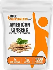 BulkSupplements.com American Ginseng Extract Powder - Ginseng Supplement, American Ginseng Powder, Ginseng Herbal Supplements - Ginseng Root, Gluten Free, 1000mg per Serving, 5kg (11 lbs)