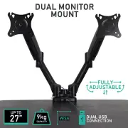Dual Arm Desk Mount Monitor HD LCD Stand Display Screen TV Gas Strut VESA