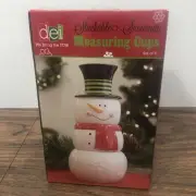 8” Snowman Stacking Measuring Cups 4 Piece Ceramic Nesting Holiday Christmas
