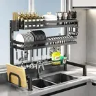 Over The Sink Dish Drying Rack,55cm 3 Tier Metal Steel Dish Drying Racks