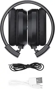 Over Ear FM Radio Headphones, Wireless and Wired Headphones with Soft Ear Muffs, Stereo Sound, for Travel/Moving