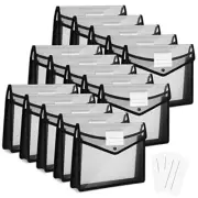 15 Pieces Plastic File Folders Envelope Expanding File Wallet Document Folder