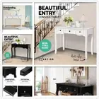 Hallway Console Wood Table Hall Side Entry Display French 3 Drawers Black White