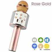 Wireless Karaoke Microphone Speaker Bluetooth Handheld Mic USB Player KTV WS858