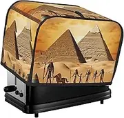Ancient Egypt Toaster Cover 2 Slice Bread Machine Covers Waterproof Universal Size Kitchen Small Appliance Cover with Hang Loop, Dust and Fingerprint Protection