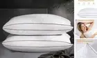 Natural Goose Down Feather Pillows Medium Firm Pillow with 100% Cotton Cover,