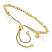 Ss/Gold Plated Sterling Silver Gold-Plated D/C Adjustable Bracelet