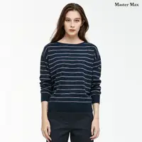 在飛比找momo購物網優惠-【Master Max】圓領條紋連袖針織上衣(8224007