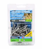 Zenith Type17 DECKING SCREW 10Gx40mm Self Drilling STAINLESS STEEL- 50 or 250pcs