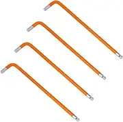 KALIONE 4Pcs 5mm Hex Key L Wrench, Ball End Long Arm Allen Wrench, S2 Steel Repairing Tool for Furniture Bike (Orange)