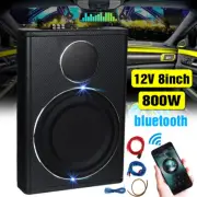 8'' Car Under-Seat 800W Subwoofer Amplifier Speaker Audio Sub Woofer Slim Box