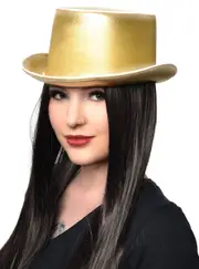 Deluxe Metallic Gold Top Hat with Light Up Rim