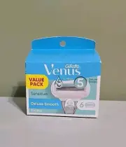 Gillette Venus SkinElixir Sensitive 5 Deluxe Smooth Blade 6 Cartridge Value Pack