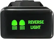 12V 3A ON-OFF Horizontal Push Switch 826SG Laser etched REVERSE LIGHT dual LEDs in GREEN For Toyota Hilux LandCruiser 70 100 Kluger Prado 120 HiAce FJ Cruiser and more