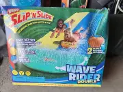 Wham-O SLIP N SLIDE Wave Rider Double Inflatable Slide with 2 Boogies 16 Ft Long