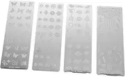 FRCOLOR Nail Art Stamping Plates 4 Sheets Flower Patterns Perfect for Diy Manicures
