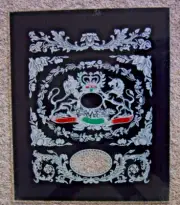 Clock Parts Stenciled Glass Shelf Eagle Flag USA Black background NEW Silver OG
