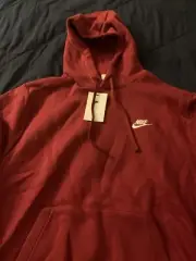 Nike Men's Cherry Red Pullover Hoodie Large