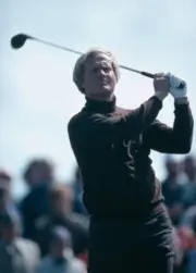 American golfer Jack Nicklaus in action during the British Open Go- Old Photo