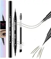 Instantaneou,2-in-1 Dual-Ended Pen, Microblading Pencil with Micro-Fork-Tip and Precise Brush-Tip,Create Natural Last All-Day, Natural,1PCS,Dark Brown
