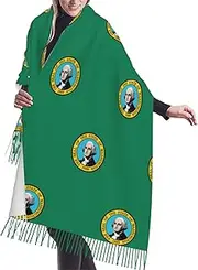 [DRTGEDS] Washington Flag Scarfs For Women Fall Winter Scarves Pashmina Shawls And Wraps For All Season Christmas Gift
