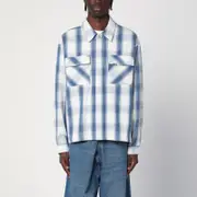 [Represent] Textured blue flannel shirt M Blue