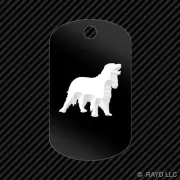 English Cocker Spaniel Keychain GI dog tag engraved many colors dog canine pet